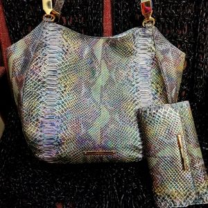 Brahmin Rare Marianna Moonstone Seville with Matching Checkbook Iridescent